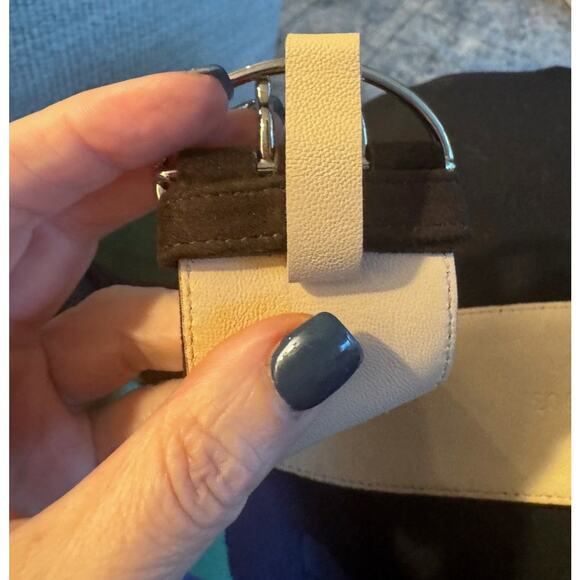 Prada Black Suede Wide Belt Size 32/80 Silver Buckle Made in Italy main image 8